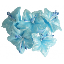 Kwiat cukrowy dekoracja urodziny tort niebieski 5x