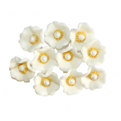 Kwiaty cukrowe tort kwiatki malwa biały 10x