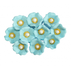 Kwiaty cukrowe tort kwiatki malwa niebieski 10x