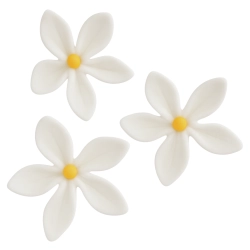 Kwiaty cukrowe na tort urodziny kwiat jaśminu biały 3 sztuki