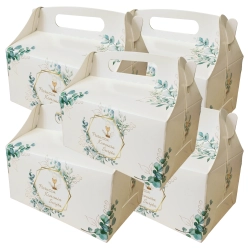 Pudełko na tort ciasto 5 sztuk Pierwsza Komunia Święta kielich IHS karton ozdobny z rączką opakowanie