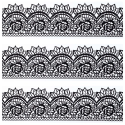 Koronka cukrowa czarna 3 sztuki ozdoby na tort dekoracje urodzinowe komunia wesele