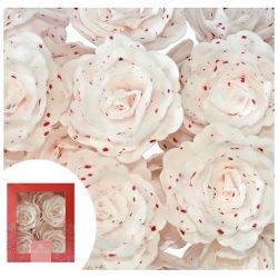 Kwiaty na tort waflowa ozdoba dekoracja tortu urocze trwałe biały róż 18szt