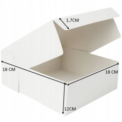 Pudełko na ciasto karton 10 sztuk biały 18x18x12cm urodziny chrzest wesele baby shower