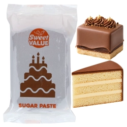 Masa cukrowa 200g Sweet VALUE lukier plastyczny brązowy do dekoracji tortu ciast