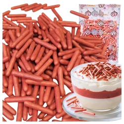 Posypka cukrowa na tort 50g makaroniki czerwone pałeczki dekoracje urodzinowe