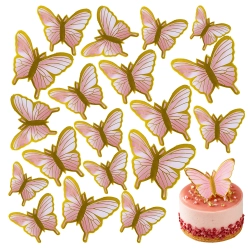 Topper na tort 20 sztuk motylki na roczek baby shower dekoracje urodzinowe