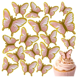 Topper na tort 20 sztuk motylki na roczek baby shower dekoracje urodzinowe