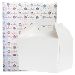 Pudełko na ciasto 10 sztuk opakowanie karton na tort chrzest wesele biały 28x28x12
