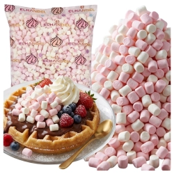 Posypka cukrowa pianki Marshmallows 80g biało różowe dekoracje do lodów gofry czekolady