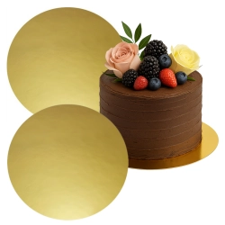 Podkład pod tort okrągły złoty 22 cm podkładka pod ciasto sztywny 2 sztuki