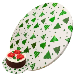 Podkład pod tort świąteczny choinki Boże Narodzenie podkładka pod ciasto sztywny 30 cm
