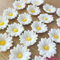 Kwiaty na tort 20 sztuk kwiat cukrowy biały na babeczki dekoracje urodzinowe