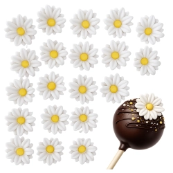 Kwiaty na tort 20 sztuk kwiat cukrowy biały na babeczki dekoracje urodzinowe