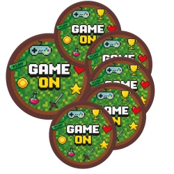 Talerzyki papierowe urodziny minecraft piksele 6 sztuk