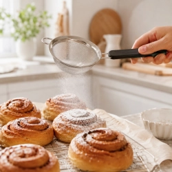 Sitko kuchenne małe cedzak do cukru pudru cynamonu herbaty 8cm
