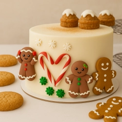 Figurki cukrowe na tort Boże Narodzenie śnieżynki laska piernikowy ludzik