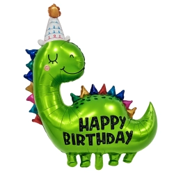 Balon foliowy dinozaur napis Happy Birthday dino hel dekoracje urodzinowe