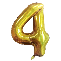 Balon foliowy urodzinowy złoty cyfra 4