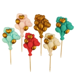 Figurki cukrowe na tort topper baloniki kolorowe dekoracje urodzinowe