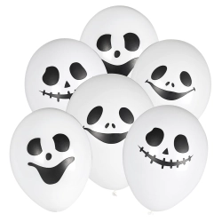 Balony lateksowe 6 sztuk duchy duszki śmieszne miny dekoracje halloween