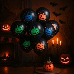 Balony lateksowe 9 sztuk balon czarny dynia mix dekoracje halloween