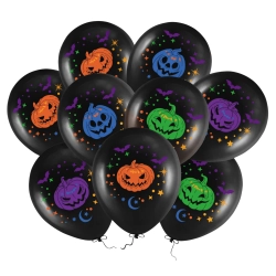 Balony lateksowe 9 sztuk balon czarny dynia mix dekoracje halloween