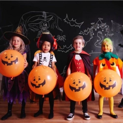 Balony lateksowe uśmiechnięte dynie halloween 3szt