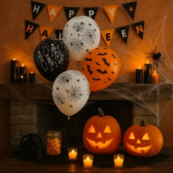 Balony halloween ozdoby dekoracje halloween nietoperz pająk balon 6szt