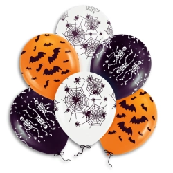 Balony halloween ozdoby dekoracje halloween nietoperz pająk balon 6szt