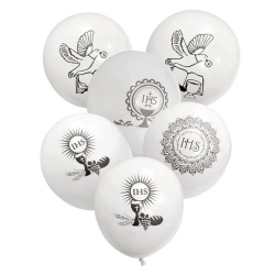 Balony lateksowe Pierwsza Komunia Święta dekoracje komunijne 6 szt