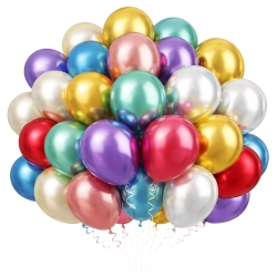 Balony lateksowe metaliczne kolorowe dekoracje urodzinowe 50 sztuk