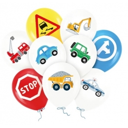 Balony lateksowe pojazdy znaki drogowe