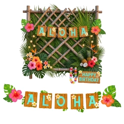 Baner hawajski aloha 135cm girlanda dekoracja wisząca na urodziny