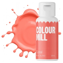 Barwnik olejowy do mas tłustych kremu czekolady koralowy coral colour mill 20ml
