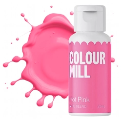 Barwnik olejowy do mas tłustych kremu czekolady różowy hot pink colour mill 20ml