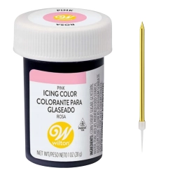 Barwnik spożywczy w żelu kolor różowy Wilton i świeczka