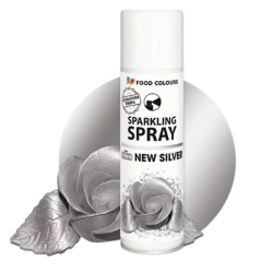 Barwnik spożywczy dekoracja tort spray srebrny 50 ml
