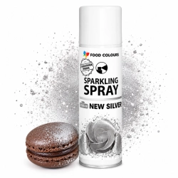 Barwnik spożywczy dekoracja tort spray srebrny 50 ml