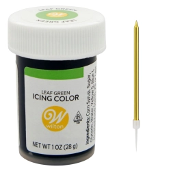 Barwnik spożywczy w żelu kolor zielony leaf green Wilton i świeczka
