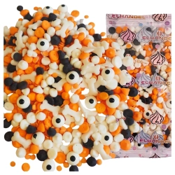 Posypka na tort 50g beziki oczy kość mix halloween dekoracje na babeczki