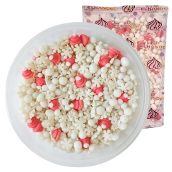 Posypka cukrowa na tort płatki śniegu perełki mix święta Boże Narodzenie 50g
