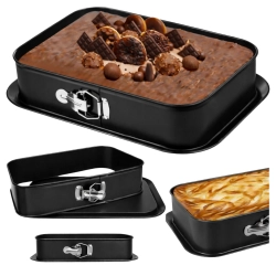 Blacha do pieczenia tortownica otwierana do ciasta prostokątna 28x38cm