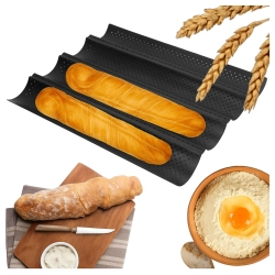 Blacha do pieczenia bagietek zapiekanek pieczywa forma 38 cm na 4 bagietki