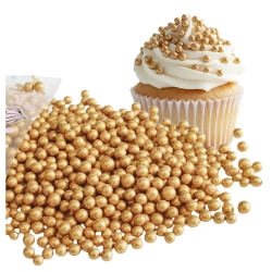 Posypka cukrowa na tort chrupki ryżowe perełki złote chrupiące kuleczki 1kg