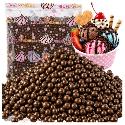 Posypka na tort lody 100g chrupki ryżowe w czekoladzie deserowej kulki na babeczki