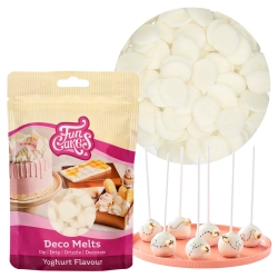 Pastylki czekoladowe polewa na tort drip biały deco melts do rozpuszczania 250g