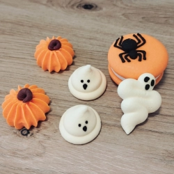 Figurki na tort 6 sztuk dynia duch makaronik z pająkiem cukrowy dekoracje halloween