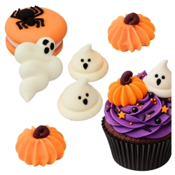 Figurki na tort 6 sztuk dynia duch makaronik z pająkiem cukrowy dekoracje halloween