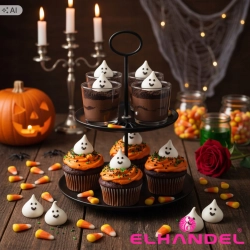 Posypka beziki duchy 10 sztuk halloween duszki białe bezy na babeczki